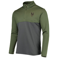 Olive New York Mets Levelwear Delta Pursue Quarter-Zip Jacket