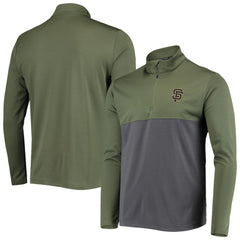 Olive San Francisco Giants Levelwear Delta Pursue Quarter-Zip Jacket