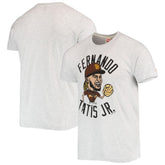 White Fernando Tatis Jr. San Diego Padres Homage Caricature Tri-Blend T-Shirt