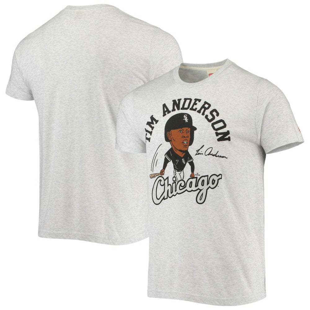 Heathered Gray Tim Anderson Chicago White Sox Homage Caricature Tri-Blend T-Shirt