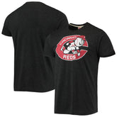 Charcoal Cincinnati Reds Homage Hand-Drawn Logo Tri-Blend T-Shirt