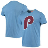 Light Blue Philadelphia Phillies Homage Hand-Drawn Logo Tri-Blend T-Shirt
