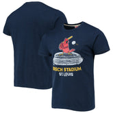 Navy St. Louis Cardinals Homage Busch Stadium Tri-Blend T-Shirt