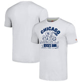 Ash Chicago Cubs Homage Hyper Local Tri-Blend T-Shirt