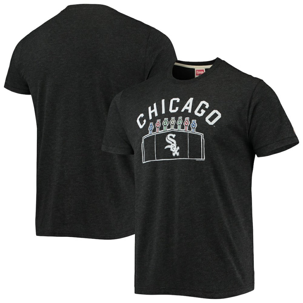 Charcoal Chicago White Sox Homage Team Hyper Local Tri-Blend T-Shirt