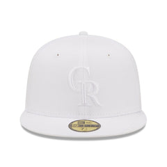 Colorado Rockies New Era White on White 59FIFTY Fitted Hat