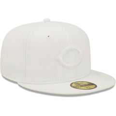 Cincinnati Reds New Era White on White 59FIFTY Fitted Hat