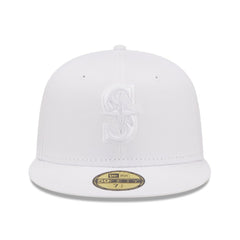 Seattle Mariners New Era White on White 59FIFTY Fitted Hat