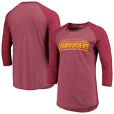 Majestic Threads Wordmark 3/4-Sleeve Raglan Tri-Blend T-Shirt - Washington Commanders T-shirts