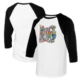White/Black Seattle Mariners Tiny Turnip Women's Peace Love Baseball 3/4-Sleeve Raglan T-Shirt