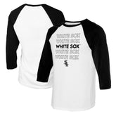 White/Black Chicago White Sox Tiny Turnip Women's Stacked 3/4-Sleeve Raglan T-Shirt