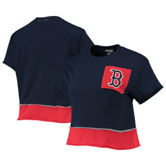 Navy Boston Red Sox Refried Apparel Women's Cropped T-Shirt