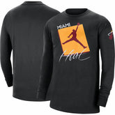 Miami Heat Jordan Brand Courtside Max 90 Vintage Wash Statement Edition Long Sleeve T-Shirt