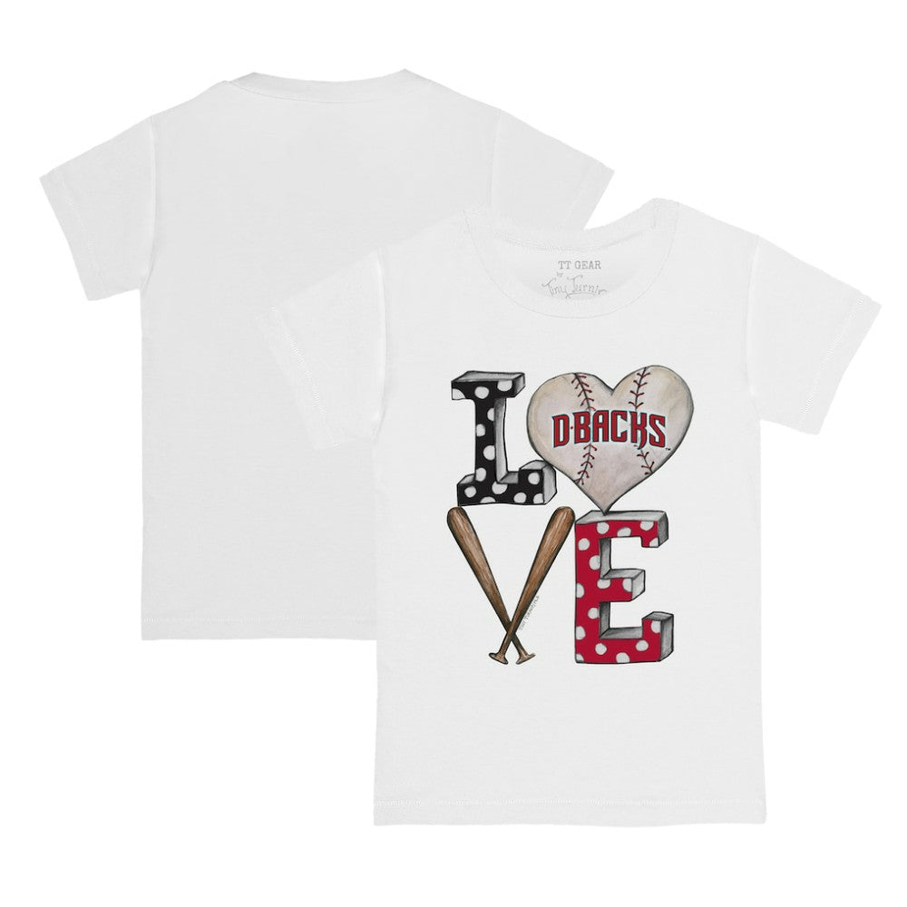 White Arizona Diamondbacks Tiny Turnip Youth Baseball Love T-Shirt