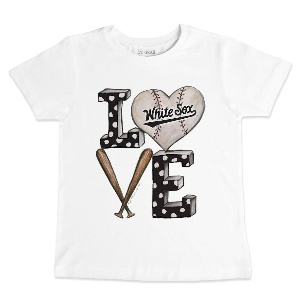 White Chicago White Sox Tiny Turnip Youth Baseball Love T-Shirt