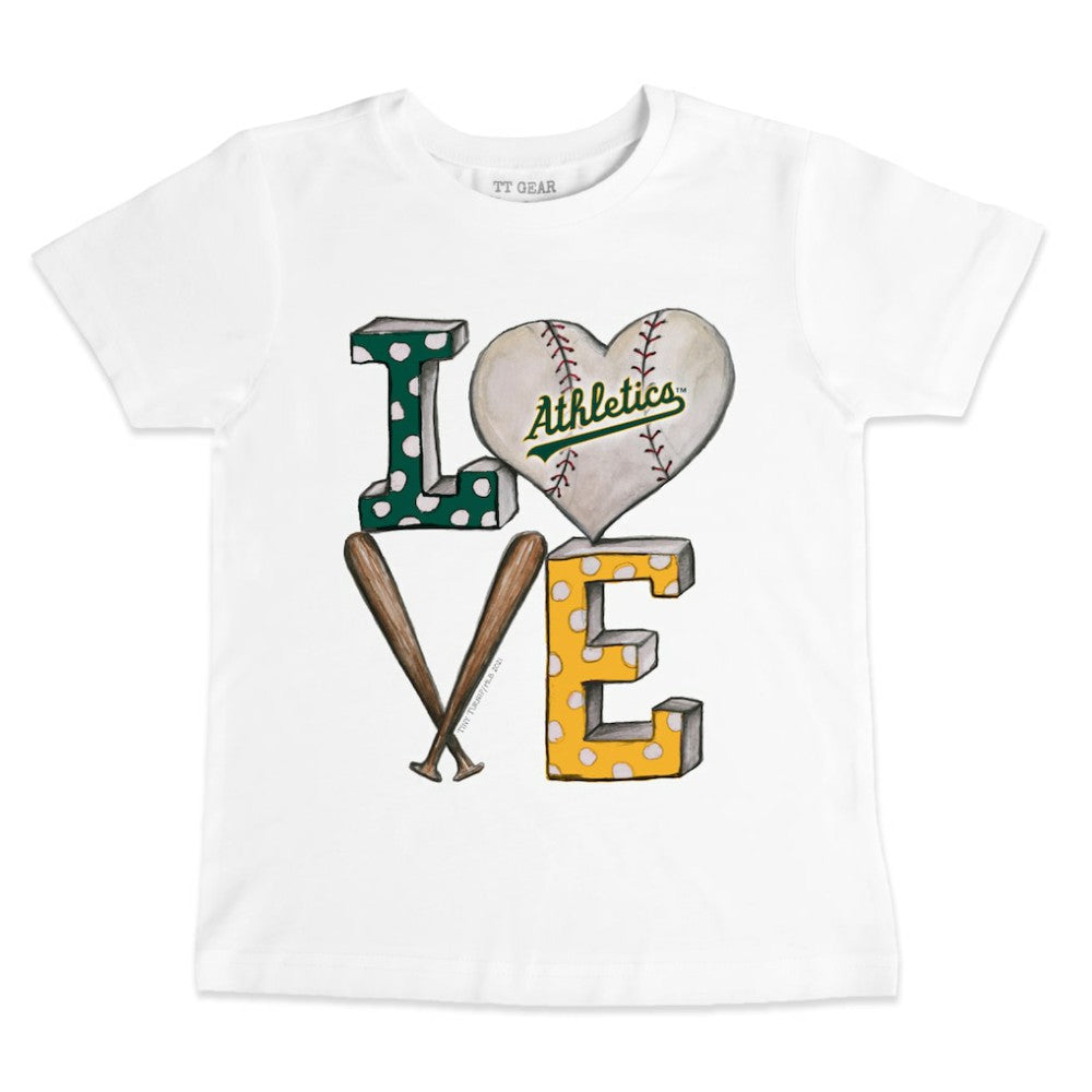 White Athletics Tiny Turnip Youth Baseball Love T-Shirt