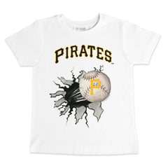White Pittsburgh Pirates Tiny Turnip Youth Baseball Tear T-Shirt