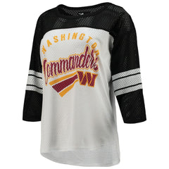 G-III 4Her by Carl Banks Women's First Team 3/4-Sleeve Mesh T-Shirt - Washington Commanders T-shirts