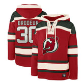 NHL Martin Brodeur New Jersey Devils '47 Retired Player Name & Number Lacer Pullover Hoodie