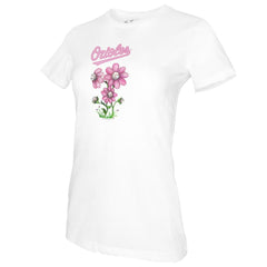 White Baltimore Orioles Tiny Turnip Women's Blooming Baseballs T-Shirt