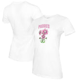 White San Diego Padres Tiny Turnip Women's Blooming Baseballs T-Shirt