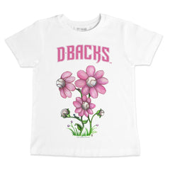 White Arizona Diamondbacks Tiny Turnip Youth Blooming Baseballs T-Shirt