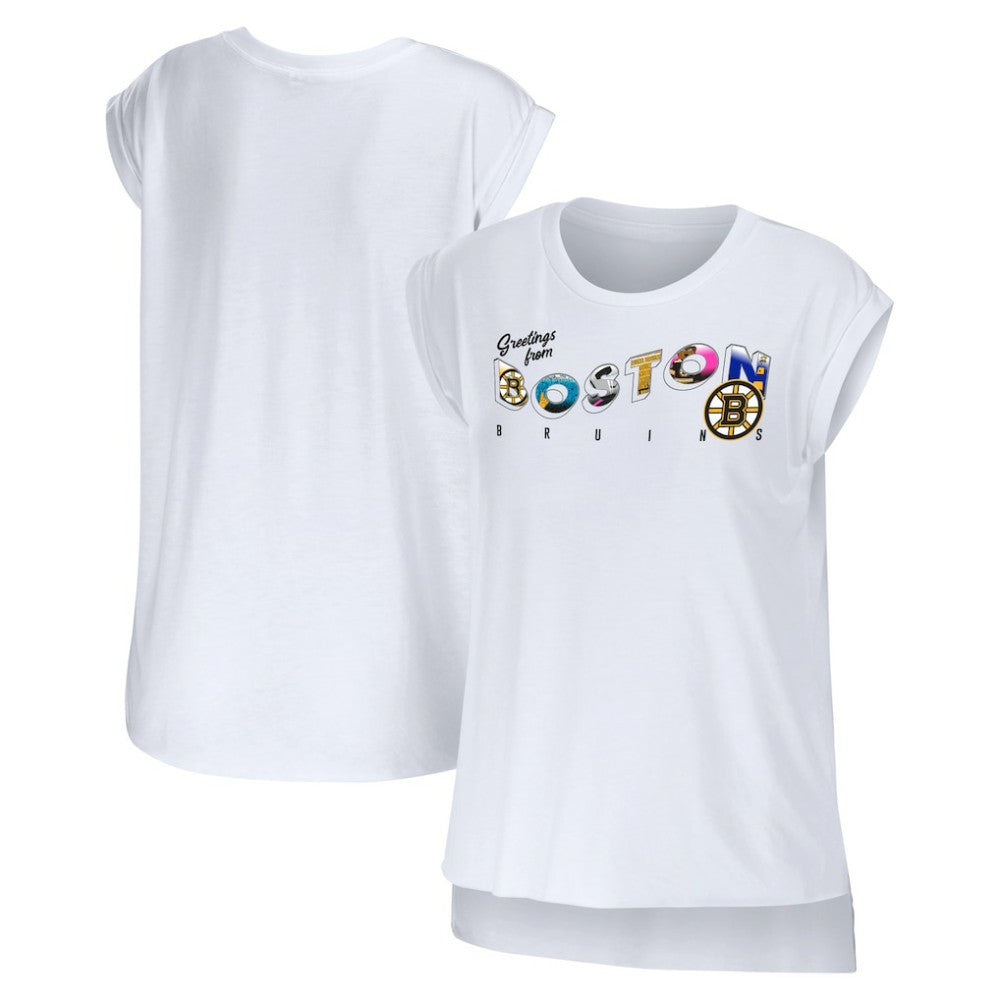 NHL Boston Bruins WEAR by Erin Andrews Women's Greetings From Muscle T-Shirt