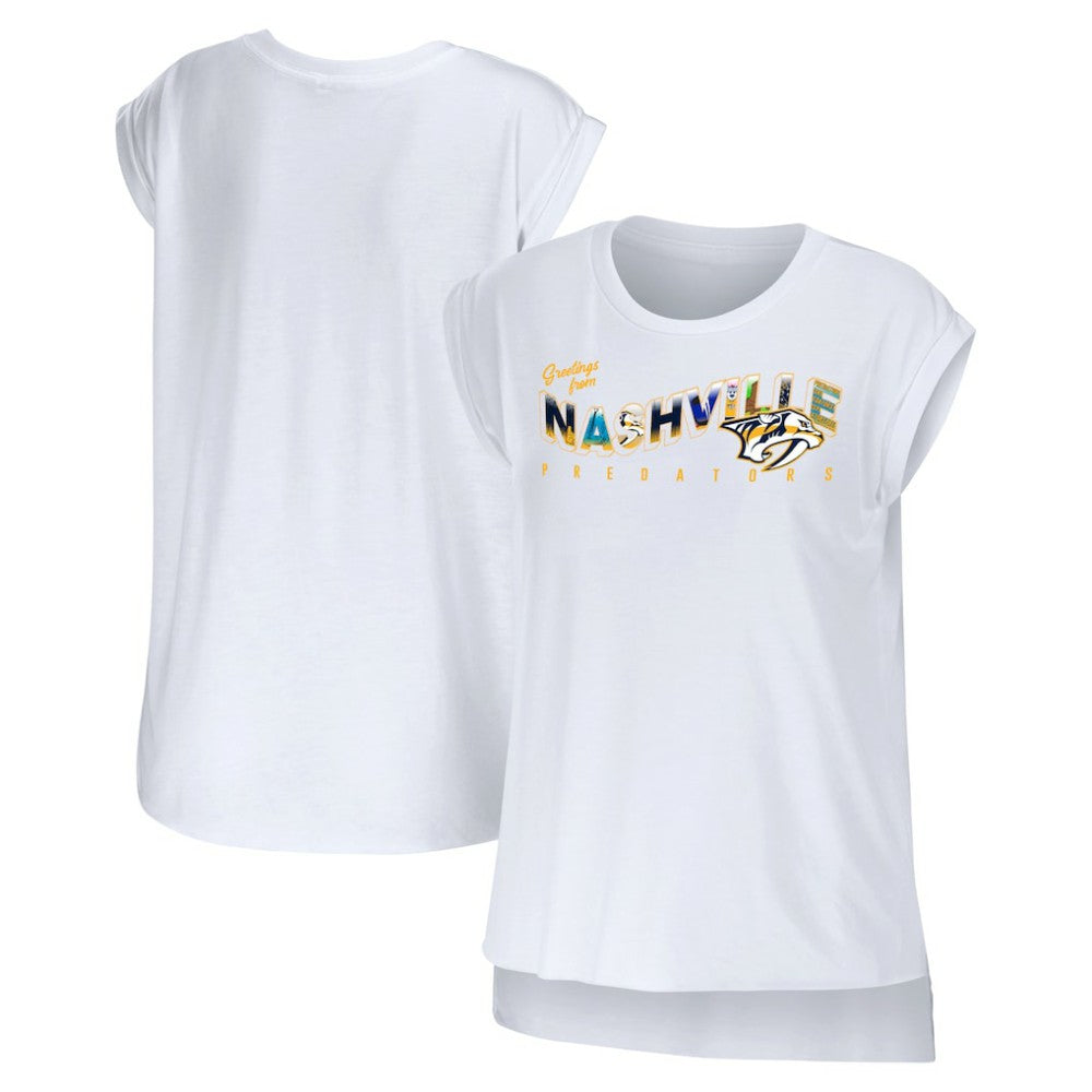 NHL Nashville Predators WEAR by Erin Andrews Women's Greetings From Muscle T-Shirt