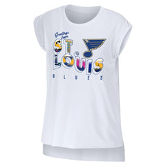NHL St. Louis Blues WEAR by Erin Andrews Women's Greetings From Muscle T-Shirt