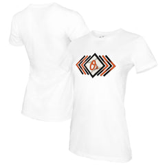 White Baltimore Orioles Tiny Turnip Women's Prism Arrows T-Shirt