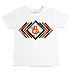 White Baltimore Orioles Tiny Turnip Youth Prism Arrows T-Shirt