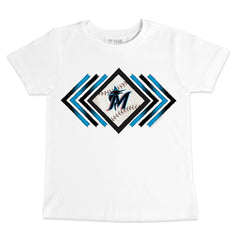 White Miami Marlins Tiny Turnip Youth Prism Arrows T-Shirt