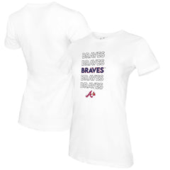 White Atlanta Braves Tiny Turnip Women's Stacked T-Shirt