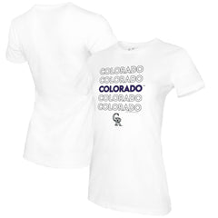 White Colorado Rockies Tiny Turnip Women's Stacked T-Shirt