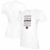 White Houston Astros Tiny Turnip Women's Stacked T-Shirt