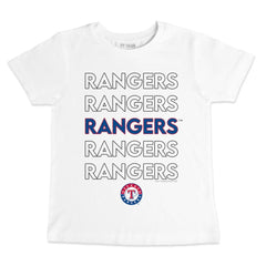 White Texas Rangers Tiny Turnip Youth Stacked T-Shirt