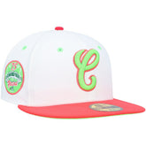 White/Coral Chicago White Sox New Era Cooperstown Collection Comiskey Park 75th Anniversary Strawberry Lolli 59FIFTY Fitted Hat