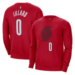 Damian Lillard Portland Trail Blazers Jordan Brand Statement Name & Number Pullover Sweatshirt