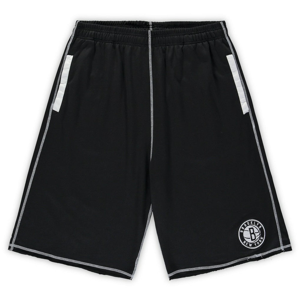 Brooklyn Nets Big & Tall Contrast Stitch Knit Shorts