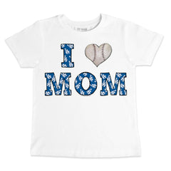 White Los Angeles Dodgers Tiny Turnip Youth Heart Mom T-Shirt