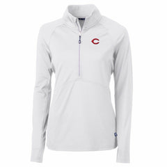 White Cincinnati Reds Cutter & Buck Women's Adapt Eco Knit Stretch Half-Zip Pullover Top
