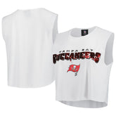 Cuce Women's Sequin Tri-Blend Cropped Tank Top - Tampa Bay Buccaneers Tops