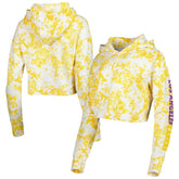 Los Angeles Lakers Lusso Women's Maia Tri-Blend Cropped Quarter-Zip Top