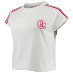 Brooklyn Nets Lusso Women's Margot Cropped Tri-Blend Cap Sleeve Sweatshirt