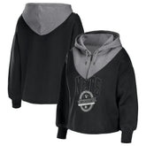 Brooklyn Nets WEAR by Erin Andrews Women's Pieced Quarter-Zip Hoodie Jacket