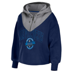 Dallas Mavericks WEAR by Erin Andrews Women's Pieced Quarter-Zip Hoodie Jacket sale
