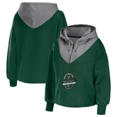 Milwaukee Bucks WEAR by Erin Andrews Women's Pieced Quarter-Zip Hoodie Jacket