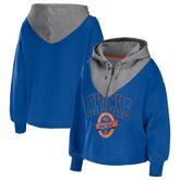 New York Knicks WEAR by Erin Andrews Women's Pieced Quarter-Zip Hoodie Jacket