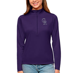Purple Colorado Rockies Antigua Women's Tribute Quarter-Zip Pullover Top