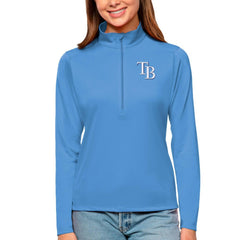 Light Blue Tampa Bay Rays Antigua Women's Tribute Quarter-Zip Pullover Top